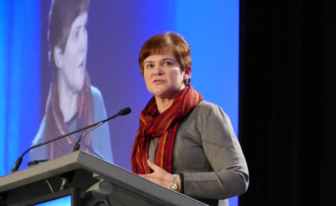 Krysta Harden at Advancing Women in Agriculture conference in Calgary