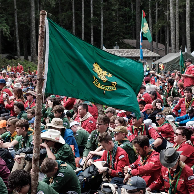 Crowd looking on at Pacific Scouts Jamboree.