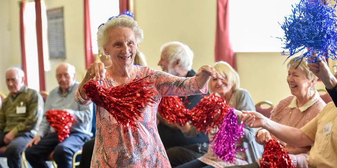 People with dementia enjoying art activities 