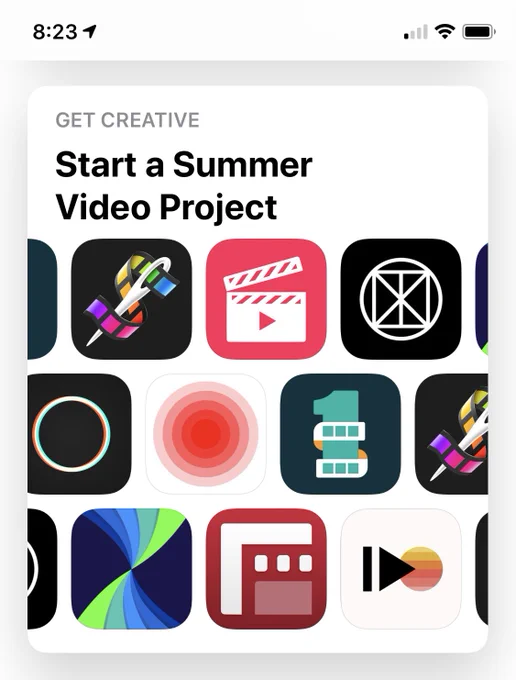 Screenshot of App Store story entitled Start a Summer Video Project