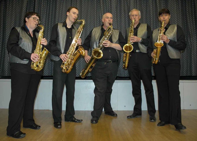 5 sax players from Moonlight Swing Band