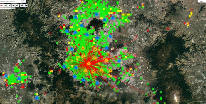 México City @SIGFOX redundancy chart