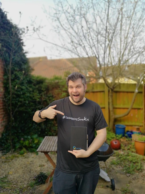 OzCode awesome t-shirt and notebook swag! 