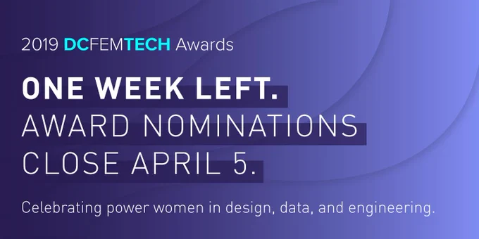 One Week Left. Award Nominations close April 5th.
