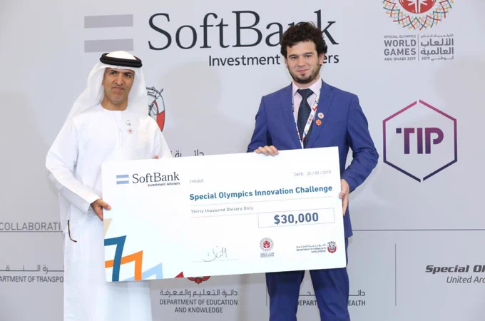 Congratulations @WorldGamesAD innovation challenge winners!  OTTAA Project: AI platform which enhances communication for people of determination. #MeetTheDetermined #BetterWorkingWorld Pictured with H.E Dr Mugheer Al Khaili, chairman of the Abu Dhabi Department of Community Development and member of the Executive Council 