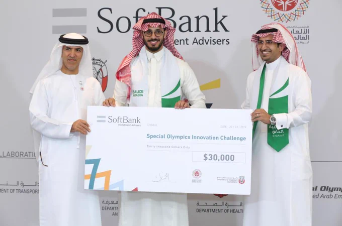 Congratulations @WorldGamesAD innovation challenge winners! YNMO: Digital solution which allows service providers to design, monitor, and archive individualized treatment plans for people of determination.  Pictured with H.E Dr Mugheer Al Khaili, chairman of the Abu Dhabi Department of Community Development and member of the Executive Council 