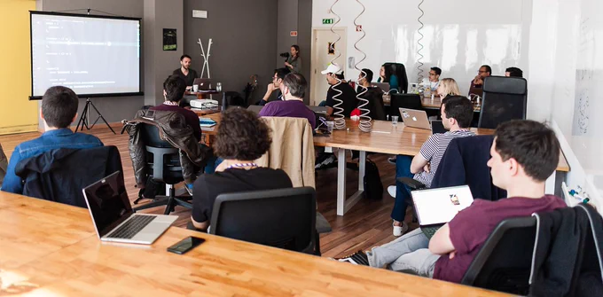 Kitze giving a workshop at typeof conf