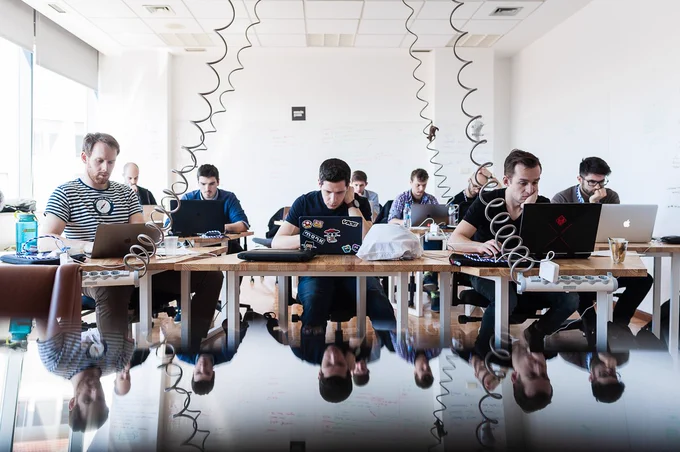 People at the Webpack workshop at typeof conf
