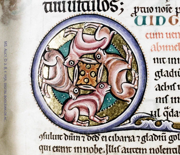 Decorated initial Q from a medieval manuscript.