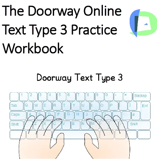 Illustration of the front cover of the Doorway Online Text Type 3 Practice Workbook