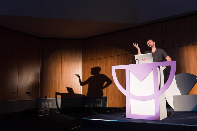 Kitze speaking at typeof conf