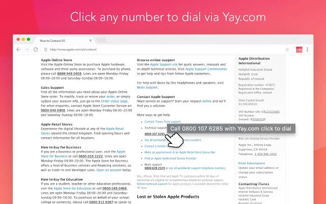 Click to call CRM compatible extension