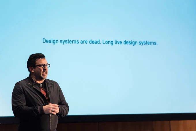 Andrei Herasimchuk speaking at typeof conf