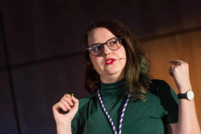 Eva Lettner speaking at typeof conf