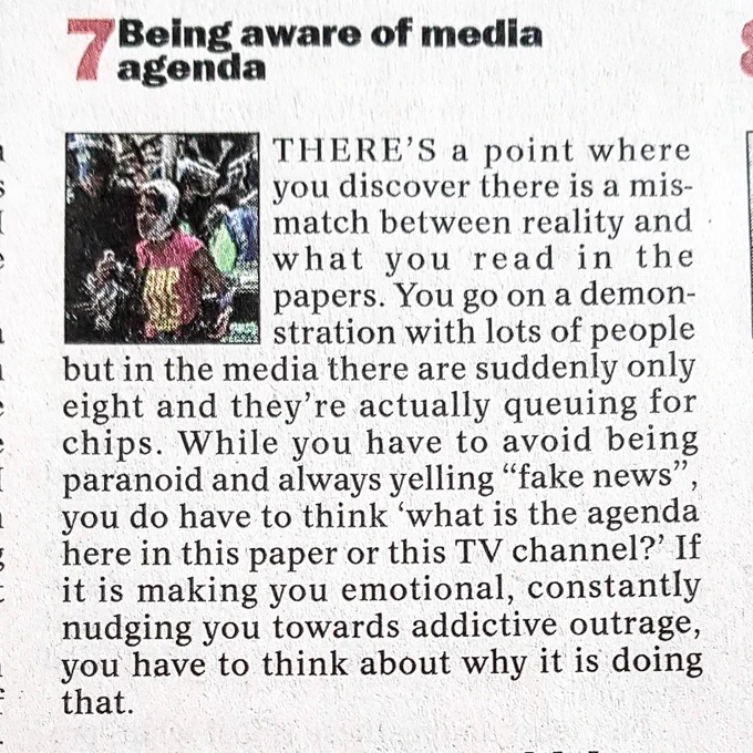 Item in today's @ScotNational:
#10ThingsThatChangedMyLife no. 7: Being aware of media agenda.
"If it is making you emotional, constantly nudging you towards addictive outrage, you have to think about why it is doing that."