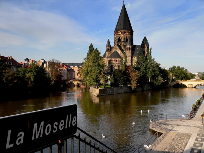 La Moselle river in Metz, France