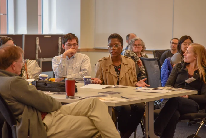 Dr. Adrianne Haggins talks to session attendees
