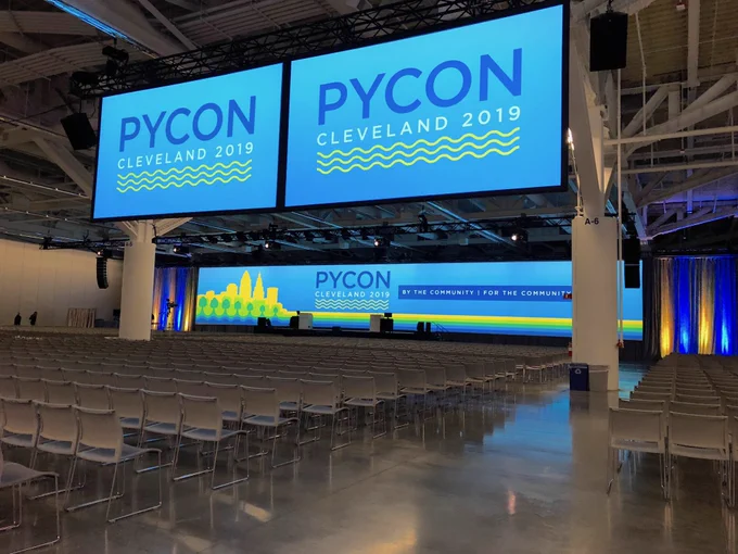 Empty PyCon keynote hall.