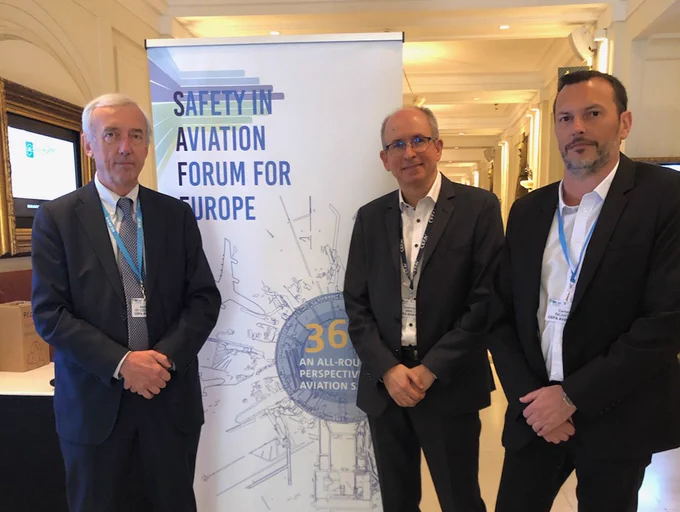 Last day at @EASA's  conference SAFE:still opportunities to meet the team after contract signed w/@Ryanair.@MineoDominique,CEO & founder, Carlos Ricarte, R&D director and Bertrand de Courville, Senior Advisor for Safety #ForASaferSky #FlightDataAnimation 
https://lnkd.in/gneUaQG