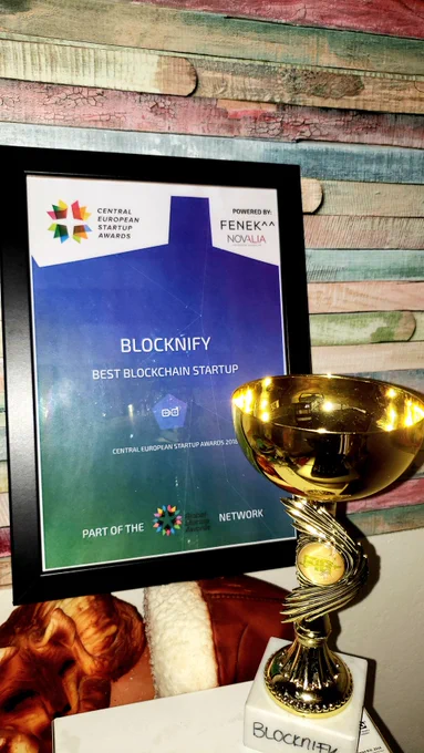 Blocknify awards shelf