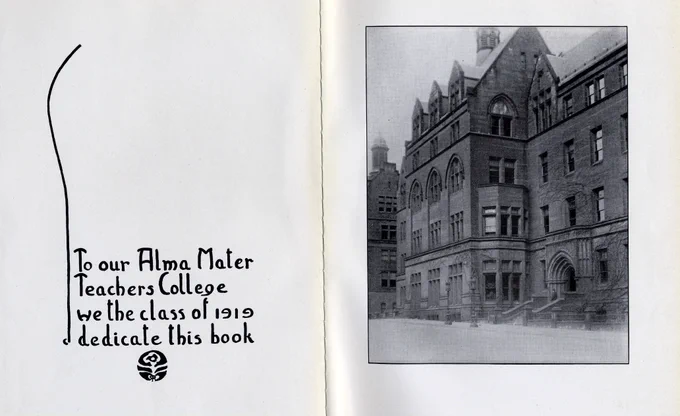 Dedication of Teachers College 1919 Yearbook, via PocketKnowledge. https://pk.tc.columbia.edu/item/18122?fileId=23064