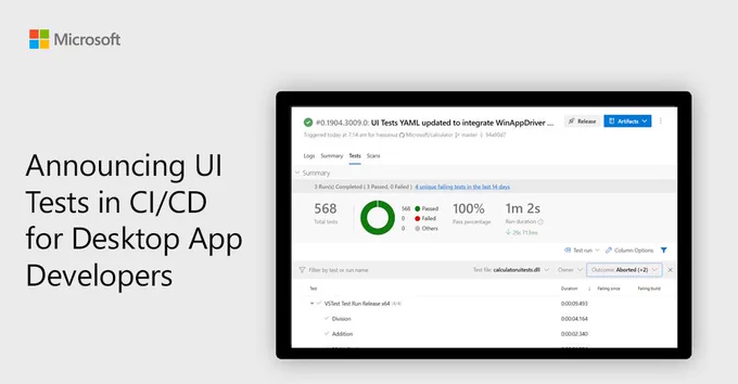 What's good for the web dev is good for the desktop dev. 

Announcing automated UI tests in #AzureDevOps for desktop app developers: http://msft.social/G50noi