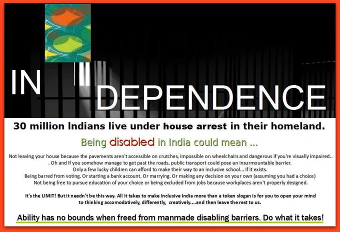 Picture : dark space with bars. Text : IN DEPENDENCE. 30 million Indians live under house arrest in their homeland. 

Rest of text :  https://m.facebook.com/story.php?story_fbid=10212088072937090&id=1232853135