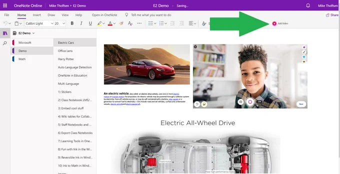 Picture of Flipgrid video in OneNote Web