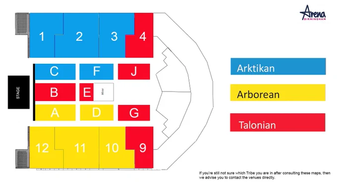 Birmingham Arena Seating plan