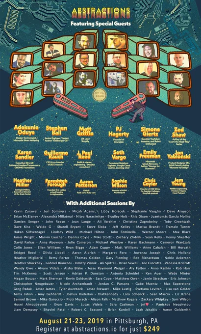 Speaker lineup available at Abstractions.io