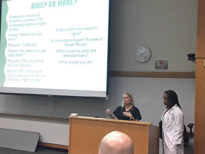 Dr. Katherine Normand contributing to presentation