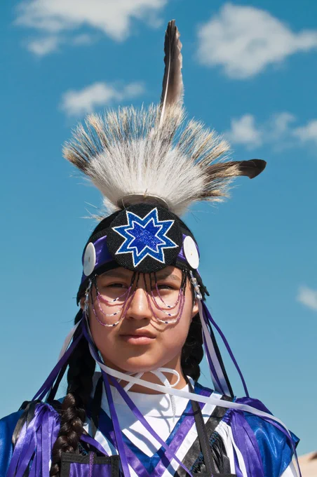 Blackfoot boy in traditional regalia, Siksika Nation Pow-wow, Gleichen, Alberta