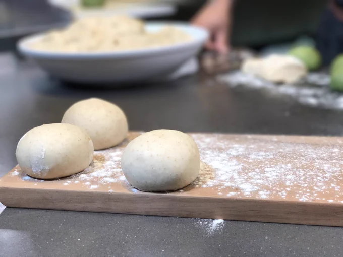 House flatbread dough balls