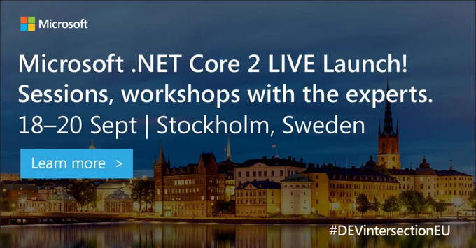 Don't miss #DEVintersectionEU in Sept! 500 SEK registration discount w/ promo code MSDEVEU. msft.social/HyNLux #opensource #msdev