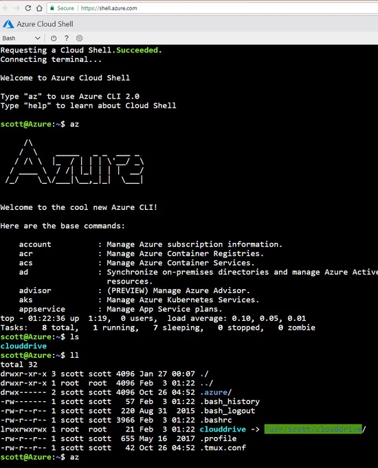 shell.azure.com gets you a shell in your browser.