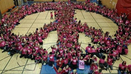 School in Nunavut celebrating Red Cross Pink Day