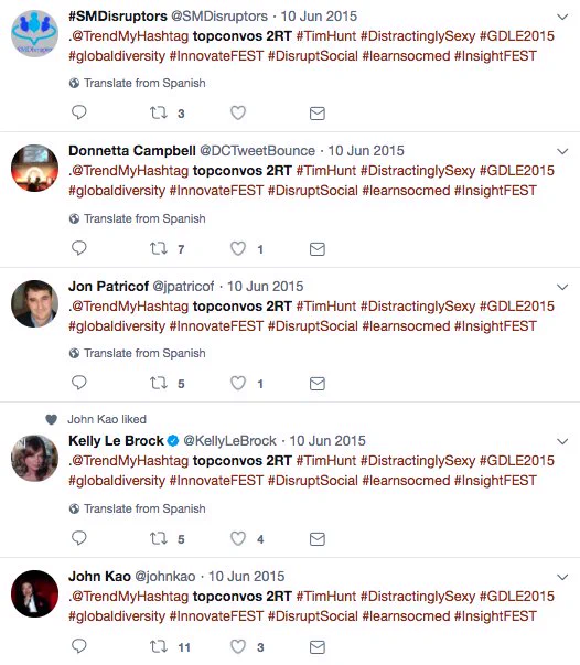 Seed tweets from the Tim Hunt campaign.