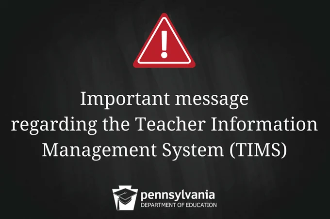 Important message regarding the Teacher Information Management System (TIMS)