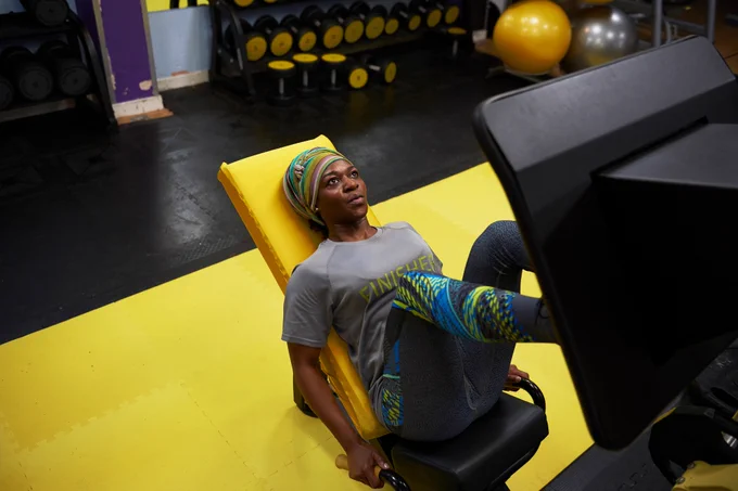 A woman getting active in a gym.