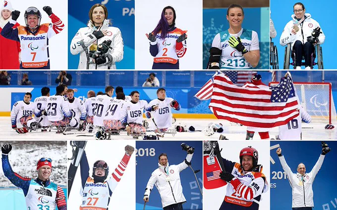 Collage of Paralympic athletes who are nominated for Team USA awards Best of the Games.