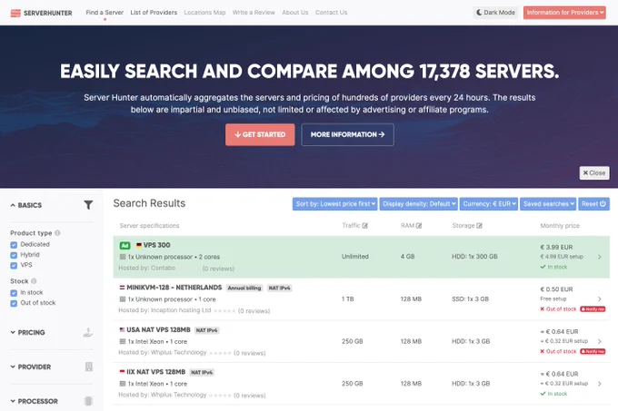 Server Hunter - https://www.serverhunter.com