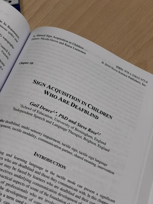 Sign acquisition in children who are deafblind chapter
