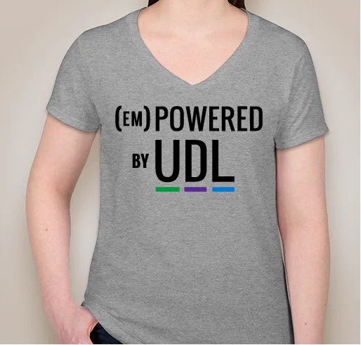 women's v-neck (em)powered by UDL t-shirt