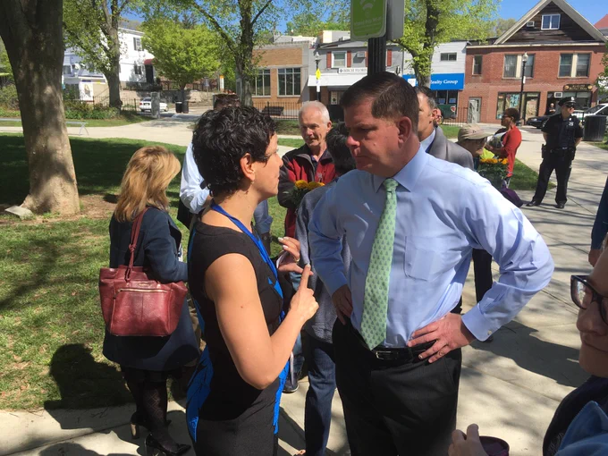 Mayor Walsh is interacting with our architectural specialist Patricia