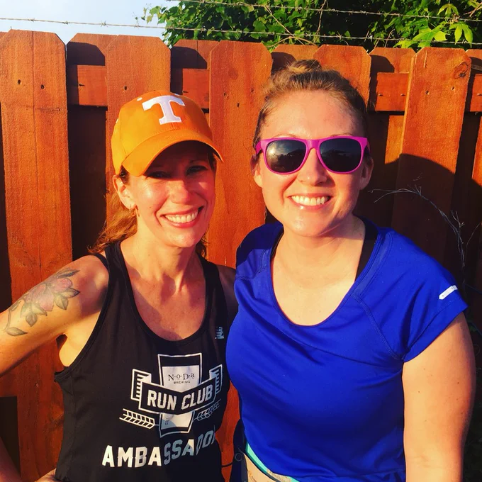 My friend Samantha and I after the race, all sweaty and all smiles.