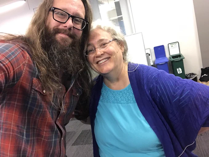 Me and Jeanne Spellman smiling. She’s one of my faves.
