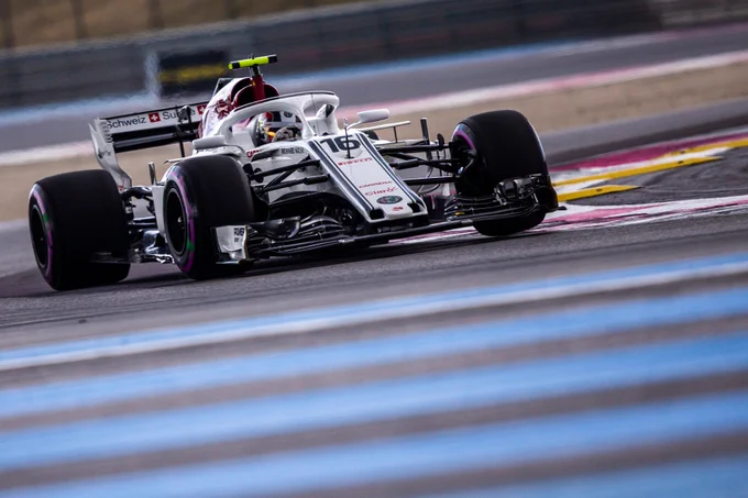 Charles Leclerc on track and into his first Q3 of the season at the French GP