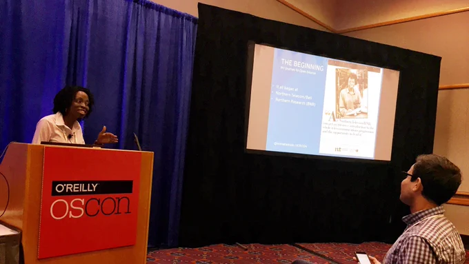 Petra Sargent onstage at Oscon
