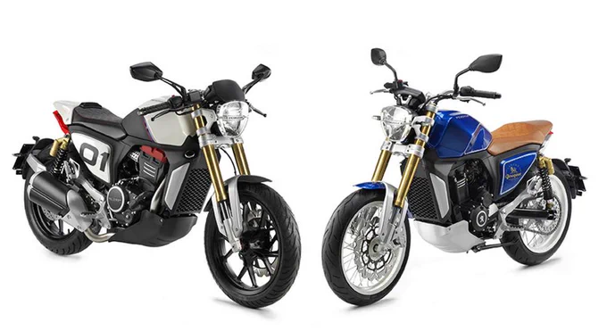 Peugeot's new P2x Cafe Racer (left) and P2x Roadster (right) concepts