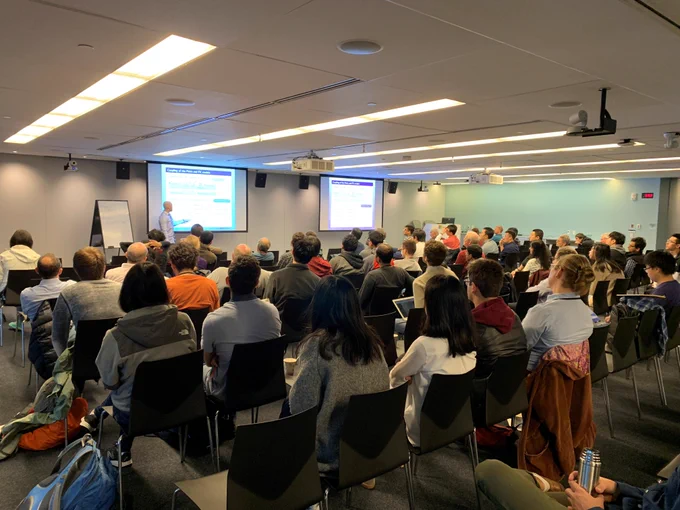 Boston area mathematicians gathered at @MSRNE for today's Charles River Lecture Series on Probability and Related Topics. The one-day event began with sessions from @Dartmouth's Peter Winkler and @NYUniversity's Eyal Lubetzky. See all the session topics: https://aka.ms/AA2qnye